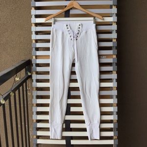 NSF White Joggers/Sweatpants Lace Up Leggings